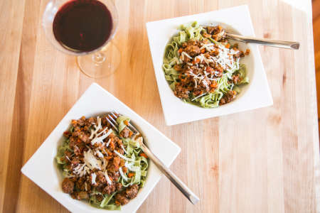 pappardelle with mixed meat sauce