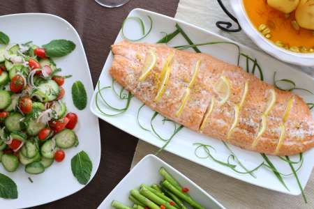 Mediterranean salmon supper