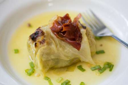 Stuffed cabbage rolls for two 