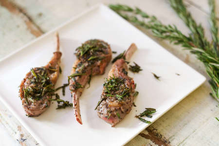 v herb crusted lamb lollipops