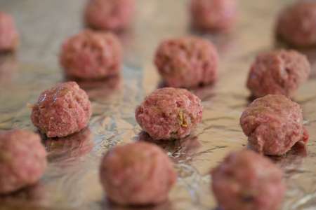 Meatballs ready for cooking