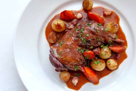 coq au vin with mushrooms and carrots