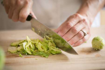 cutting Brussels Sprouts