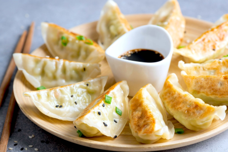 dumplings with soy sauce
