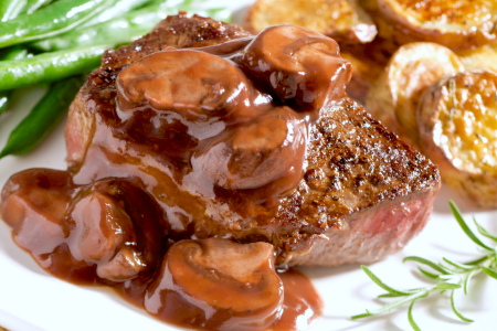 filet of beef with mushroom sauce