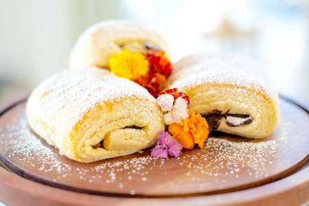 fresh baked almond pain au chocolat