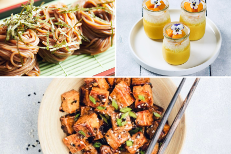 fried soba noodles with soy sauce mango soba with tapioca lemon grass chili tofu