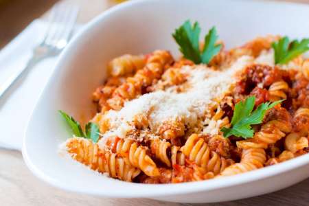 fusillo pasta bolognese