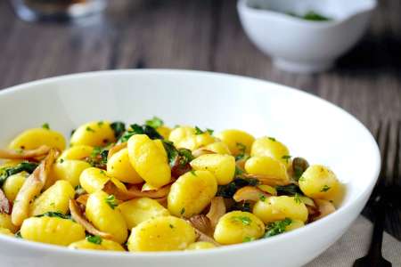 gnudi pasta with mushrooms