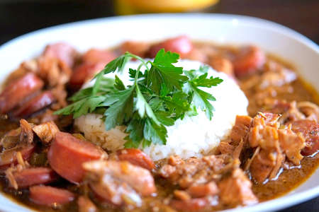 gumbo with chicken sausage and rice