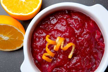 homemade cranberry sauce with orange