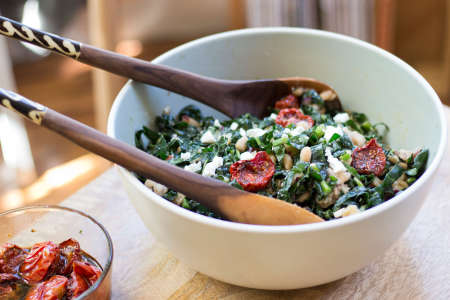 kale feta and chickpea salad