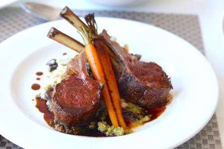 lamb chop dinner with carrots