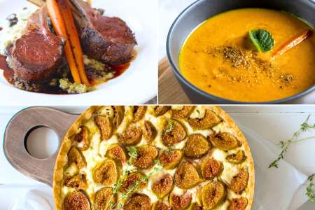 lamb, fig tart and carrot ginger soup