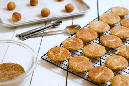 making snickerdoodle cookies