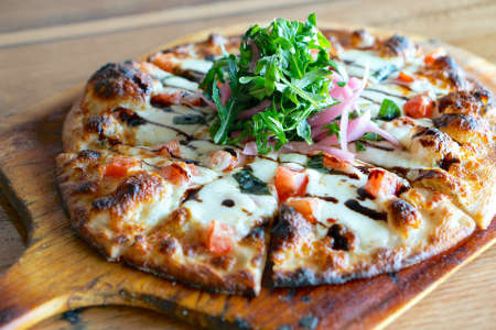 margherita pizza with arugula