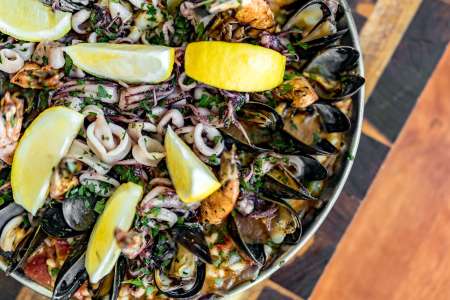 mixed seafood paella