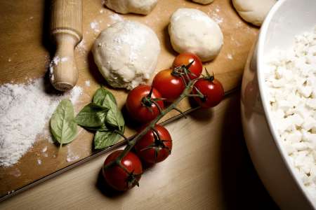 Tomatoes and dough