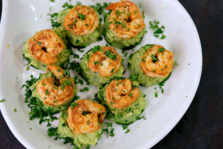 prawns and avocado