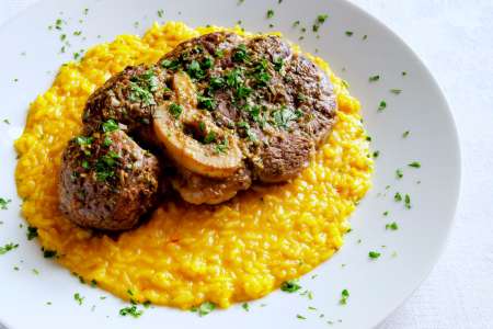 ossobucco and saffron risotto