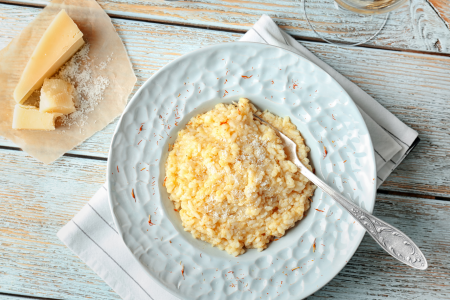 parmesan and lemon risotto with pistachios