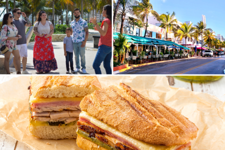 people on a food tour in Miami Oceanside Miami Cuban sandwich