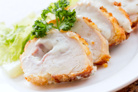 plated Chicken Cordon Bleu