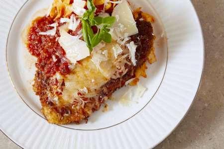 plated chicken parmesan