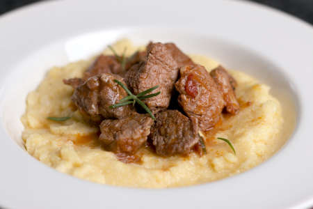 polenta with mojo pork