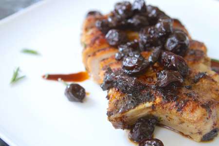 pork chop with cherry sauce