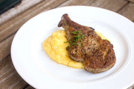 pork chop with grits