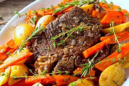 pot roast with carrots and onions