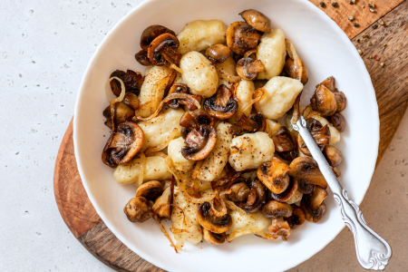 potato gnocchi with mushrooms