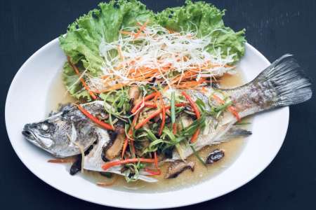 thai steamed whole red snapper