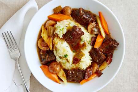 beef bourguignon with carrots and potatoes