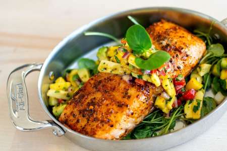 salmon with mango salsa