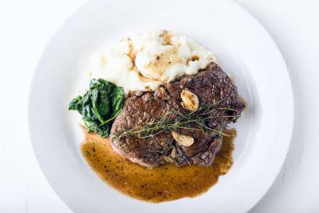 ribeye with potato puree