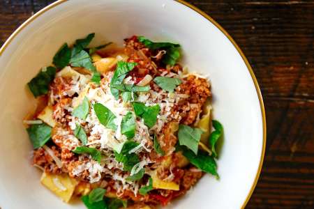 beef ragu with pappardelle pasta