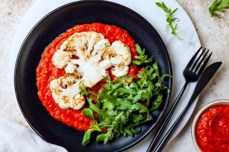 cauliflower and romesco sauce