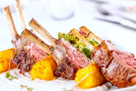 rack of lamb with potatoes