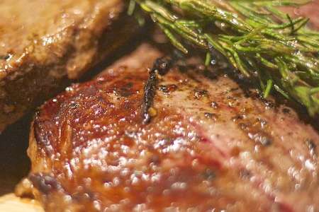 steak with rosemary