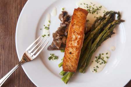 salmon and asparagus