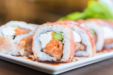 salmon and cream cheese   philadelphia   sushi roll