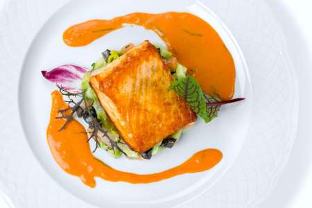 salmon with butternut squash puree