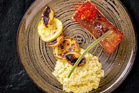 salmon with risotto