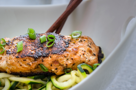 salmon with zucchini noodles