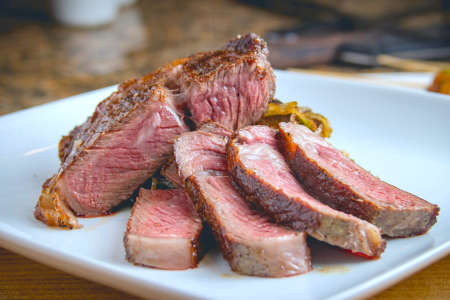 seared ribeye with sides