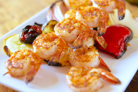 shrimp and artichoke skewers