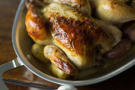 Brined and Herbed Whole Roasted Chicken