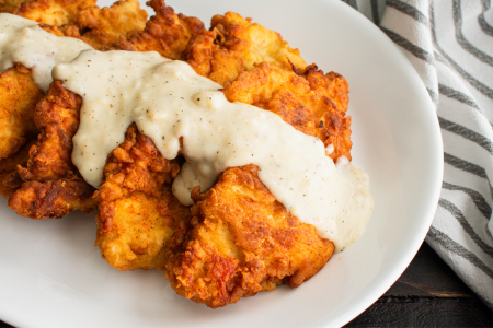 southern fried chicken smothered in gravy